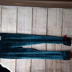 Girls Dark Green Matilda Jane Christmas Pants w/ruffles